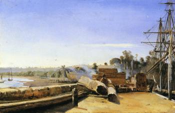 Jean-Baptiste-Camille Corot : Shipyard in Honfleur